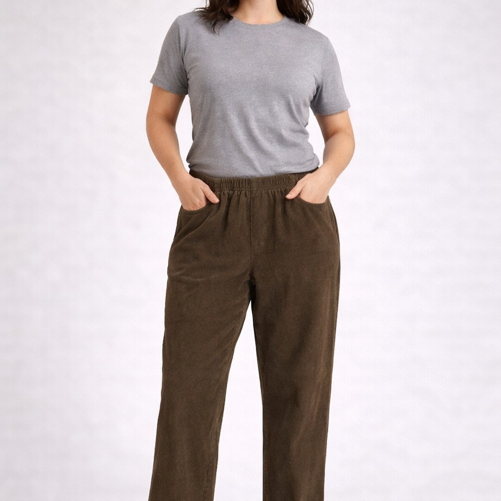 American Sweetheart 100% Cotton Women's Brown corduroy trouser Pants‎